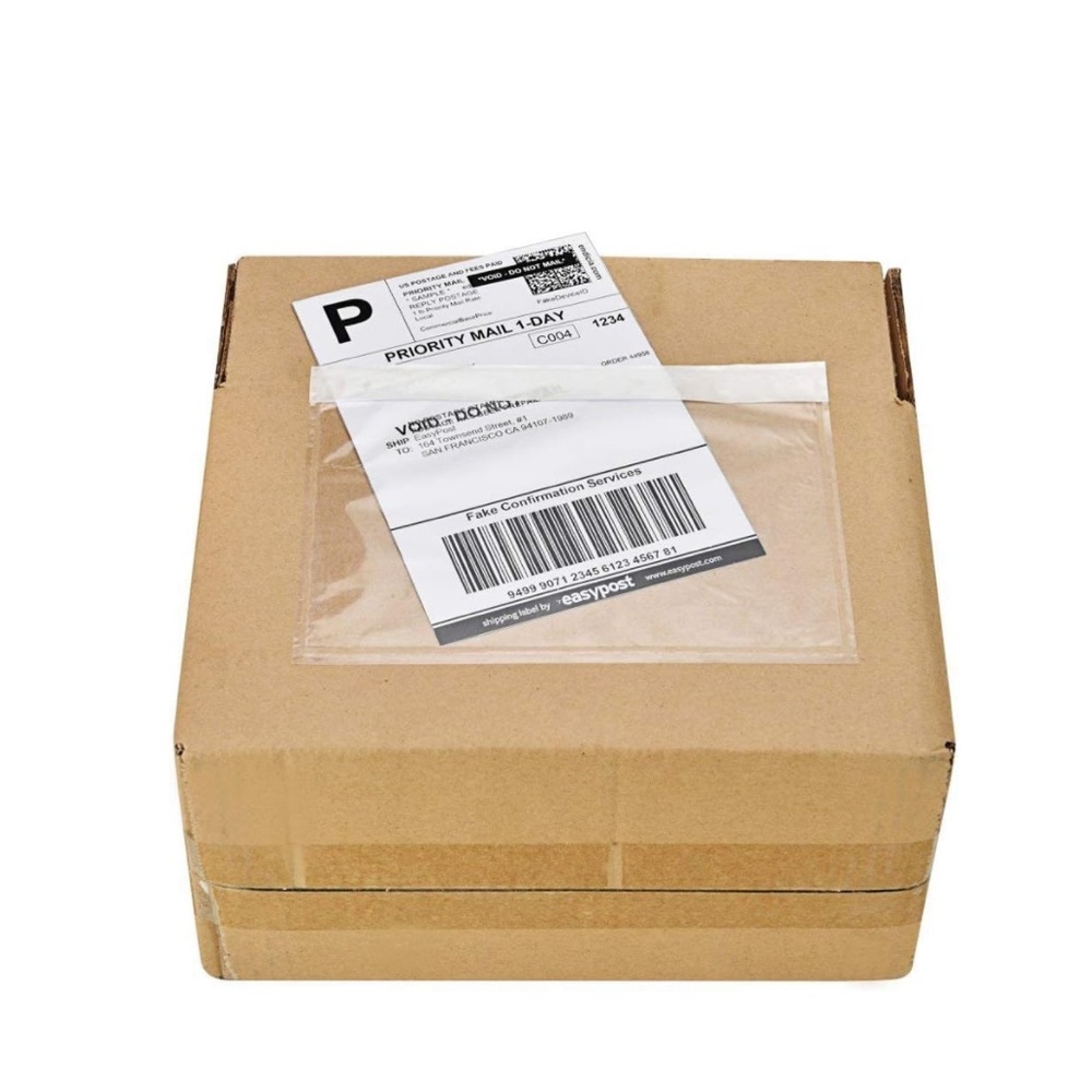 25 Mailing Label Clear Adhesive Envelopes 7.5” x 5.5” Fits Poshmark Label
